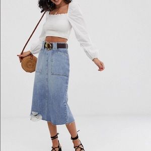 NEW// Free People {Elisa} Denim Pencil Skirt